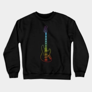 J-Style Bass Guitar Colorful Outline Crewneck Sweatshirt